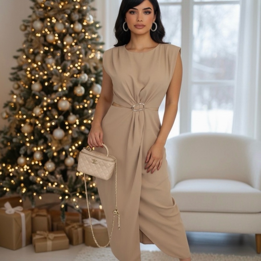 Elegant Tan Jumpsuit